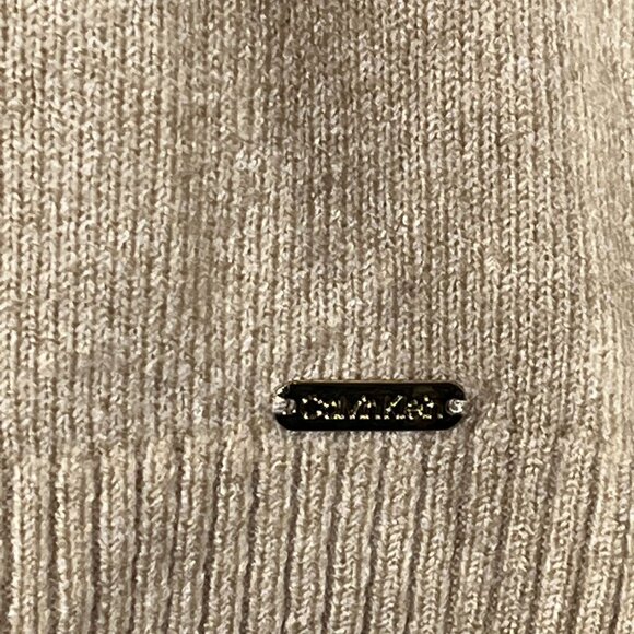 Calvin Klein Beige Knit Sweater Medium Crewneck Pullover - Picture 4 of 12